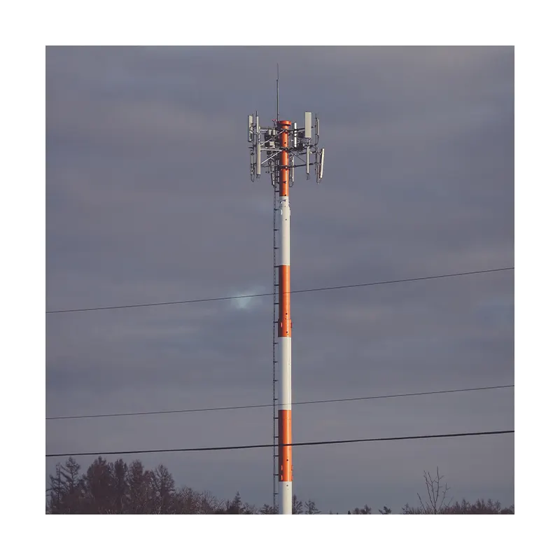 Tour de télécommunication professionnelle personnalisée tour d'antenne monopole solaire avec tour de pôle en fibre de verre