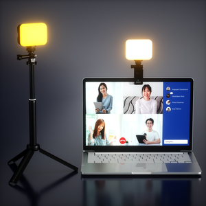 Kit per videoconferenze con piccolo treppiede da tavolo e Clip di luce sulla fotocamera RGB LED Video Light illuminazione fotografica per Desktop - Product Image 5