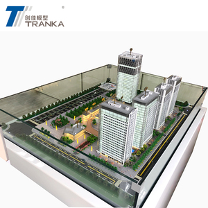 Modelo de construção miniatura da arquitetura, mesa holográfica 3d
