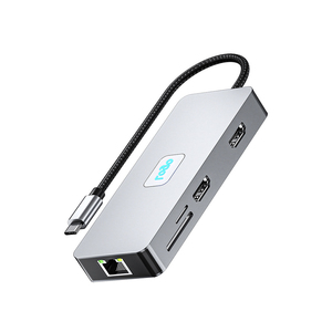 10ใน1 USB C เพื่อ PD100W + USB3.0 * 3 + Rj45 1000Mpbs + USB C + TF + SD + HDTV 4K 60Hz * 2 Type C ฮับ PD100W Dock - Product Image 4