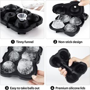 2-Inch Rose &amp; Diamond Silicone Ice Cube Tray with Covers 3 Cavity <strong>Cake</strong> Tool Ice <strong>Ball</strong> <strong>Maker</strong>