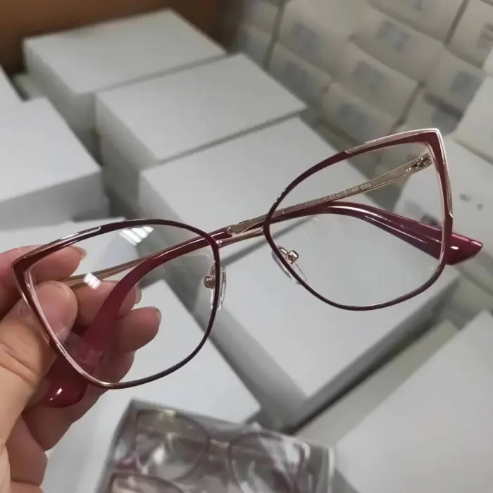 Treasure of the Towm Store, superventas, gafas de ojo de gato para mujer, monturas de gafas ópticas de Metal al por mayor de alta calidad