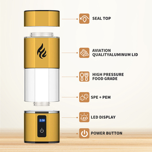 新款时尚发光二极管显示器可调5000ppb 8000ppb SPE PEM智能氢水瓶发生器氢离子发生器瓶 - Product Image 3