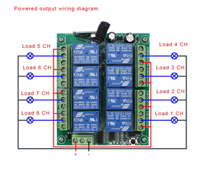 DC 12V 24V 8-Kanal-Relaismodul Drahtlose 433-MHz-HF-Fernbedienungsschalter Sender-und Empfänger platine - Product Image 3