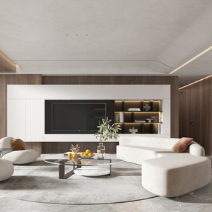 आधुनिक डिजाइन लिविंग रूम फर्नीचर लकड़ी के टीवी कैबिनेट दीवार माउंट यूनिट डिजाइन टीवी स्टैंड - Product Image 3