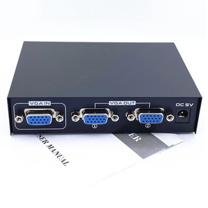 VGA Manual 200HZ 1920x1440 Switch Box Splitter 2 puertos Audio Video 1 en 2 Out Switcher Monitor para duplicación de pantalla de proyector