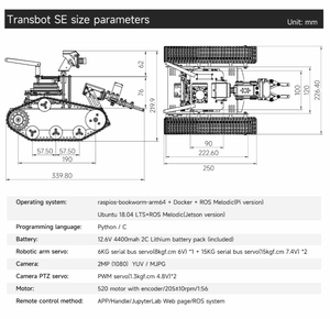 Jetson Nano B01 ahududu Pi 5 AI vizyon SLAM navigasyon Python programlama için 3DOF robotik kol ile Transbot SE ROS Robot tankı