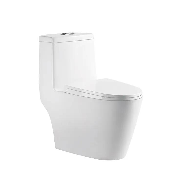 Yuvarlak parlak beyaz tuvalet klozet fabrikası seramik çin banyo WC tek parça tek parça PP klozet kapağı zemin üstü 5 yıl