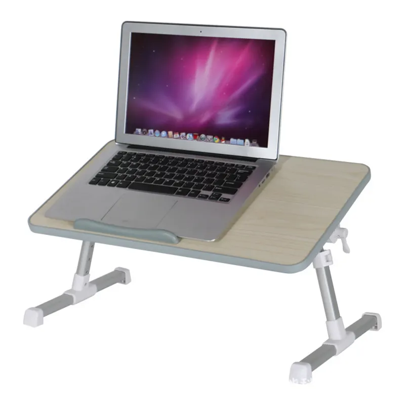 Table de support d'étude paresseuse pliable avec ventilateur table de plateau d'ordinateur réglable sur le lit mini table d'ordinateur portable domestique