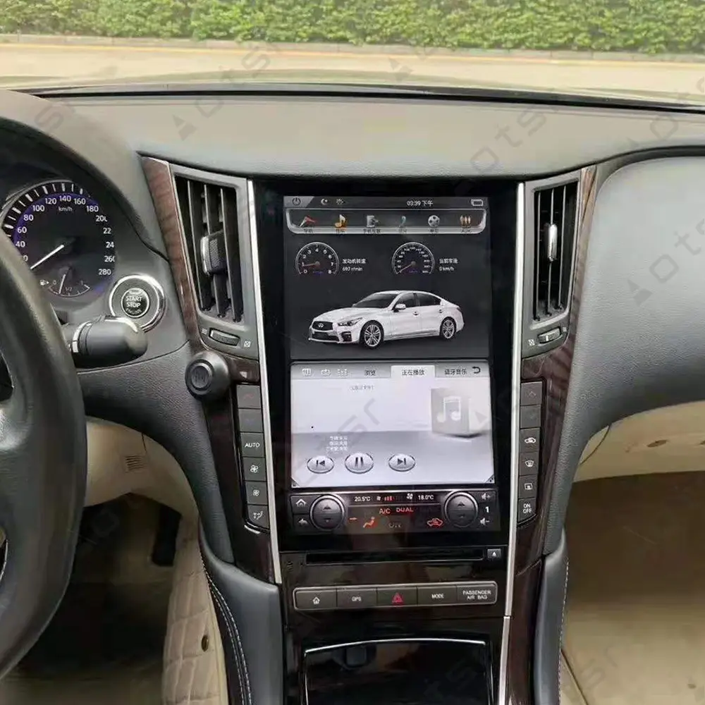 Android araba multimedya radyo çalar Infiniti Q50 Q50L Q60 2015 + otomatik GPS navigasyon Tesla tarzı