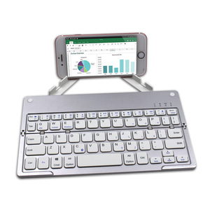 Keywin Slim Folding Bluetooth <strong>Keyboard</strong> 78-Key Potable Foldable Mini Bluetooth <strong>Keyboard</strong> with Phone Tablet Holder for Phone Tablet