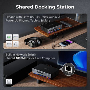 适用于3显示器2电脑游戏坞站8K 60hz 2进3出的TESmart KVM交换机支持DP 1.4 EDID USB 3.0 KVM切换器 - Product Image 4