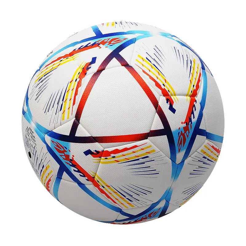 Balón de fútbol personalizado, balón de fútbol de PU, Material de embalaje con logotipo de entrenamiento, tamaño oficial de origen, venta al por mayor