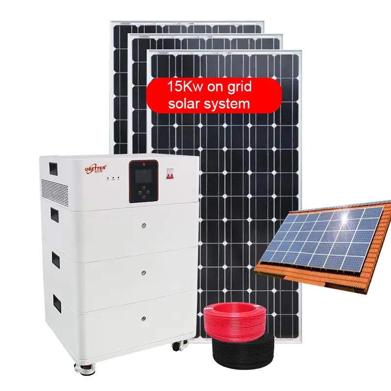 Hybrid-Solarsystem-Kit, 5000 W Solarstromsystem Off-Grid-Solarstrom-Energiesystem Speicher für Zuhause kommerziell/
