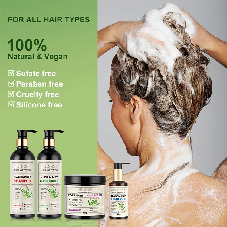 OEM hair cere set for hair growth treatment Argan oil rosemary custom keratin shampoo and conditioner hair growth oil