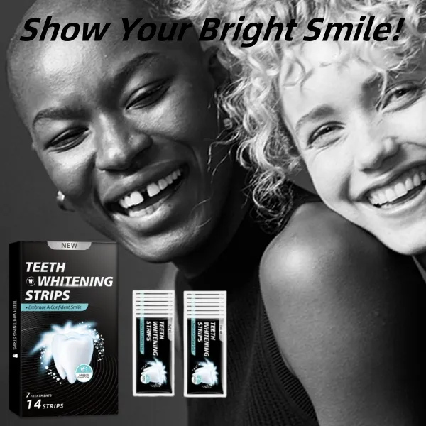 Black Color Fashionable Wholesale European America Oral Fresh Mint Flavor Bamboo Design Teeth Whitening Strips