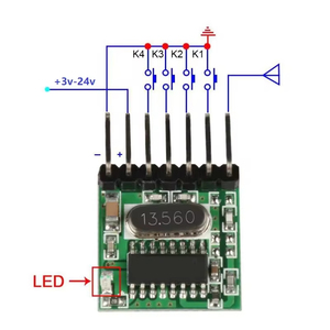 433 mhz Wireless ampia tensione di codifica trasmettitore + decodifica ricevitore 4 canali modulo di uscita per 433 Mhz telecomandi QIACHIP - Product Image 5