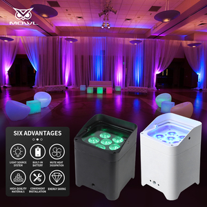 MOWL Control Inalámbrico DMX 6x18W RGBWA UV 6 en 1 Alimentado por Batería Uplight LED Par Light para Boda DJ Party - Product Image 4