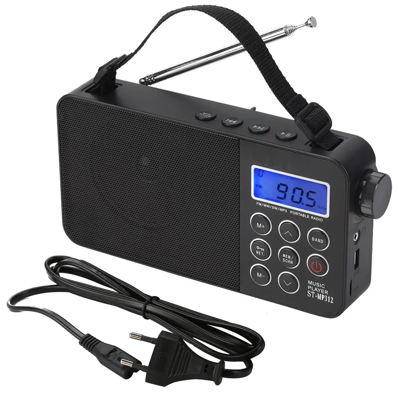 Radio portable 2019 USB AM FM SW DSP radio 20 stations prédéfinies avec fonction horloge