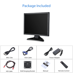 Monitor de seguridad de 15 pulgadas, Monitor de Audio 175, HD, AV, BNV, VGA, USB, carcasa de Metal de alta sensibilidad, Control remoto con soporte de pared - Product Image 4