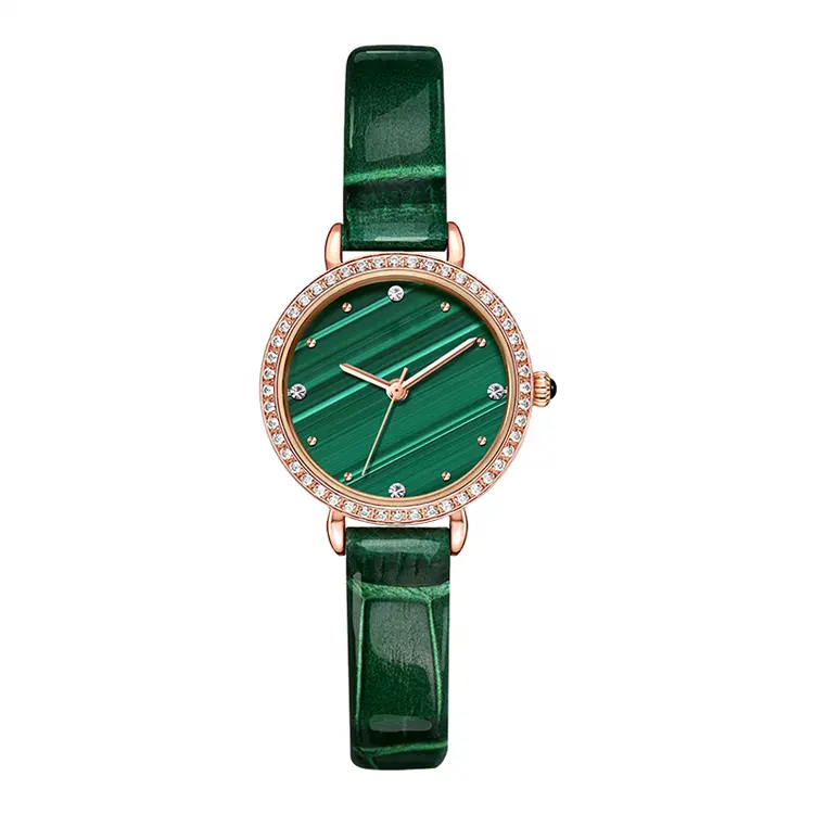 2020 Hot Online Product 3ATM Luxury Malachite Dial Marble Watch Rola Rose Quartz Lady Watches