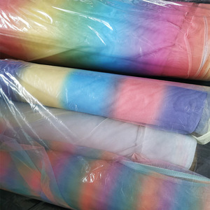 Tela de tul de malla suave de arcoíris con estampado degradado colorido DIY costura poliéster Ombre tela de red para falda tutú vestido de fiesta de niña - Product Image 3