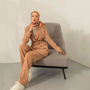 2024, скромный комплект из двух предметов в праздничном стиле, мусульманская юбка, Женское Платье макси с моллюсками и завязками на бретельках, популярный элемент Абая - Product Image 1