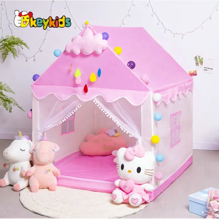 Castillo de princesa grande para niños y niñas, casa de juego para interior y exterior, W08L120