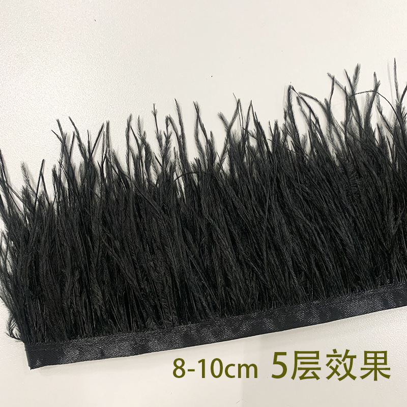 Pluma de avestruz de 5 capas, 8-10 cm.