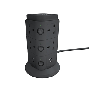 Desktop UK Multi - Layer 10-AC-Steckdose 4 - USB Tower Power Smart-Verlängerung kabel - Product Image 2