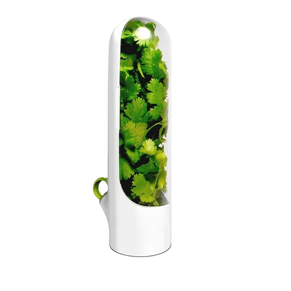 Herb Savor Pod-botella de preservación de verduras, taza de almacenamiento de cocina, recipiente de espárragos para nevera