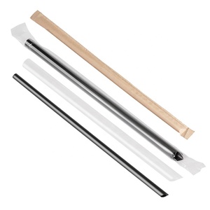 单独包装的直柔性聚丙烯吸管饮料用塑料吸管条纹塑料吸管 - Product Image 2
