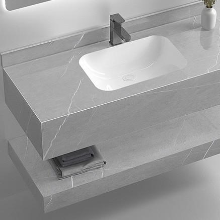 60-50-15cm double-layer basin, glossy fish belly white-itali