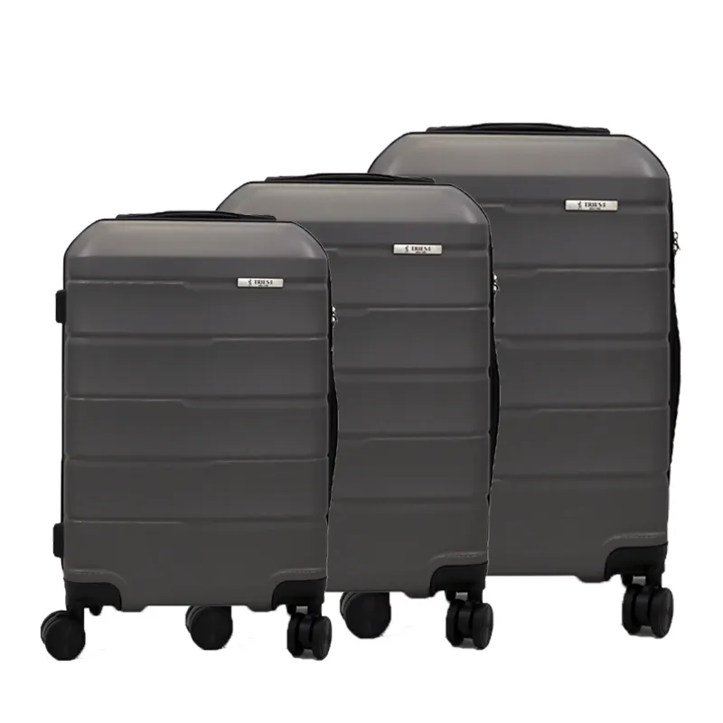 Manufacture Spinner Black Suitcase Custom Color Zipper Duffle ABS Luggage Sets 3 Pieces With Four Wheels