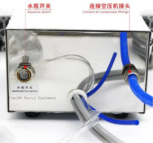 Diş laboratuvarı taşınabilir hava türbini ünitesi Metal kabuk 2 / 4 delik su şişesi ve üç yollu şırınga çalışma ile hava kompresörü - Product Image 3