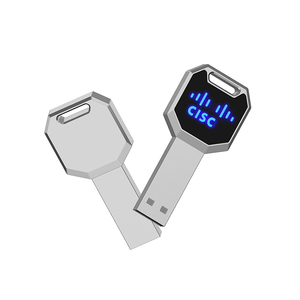批发高端钥匙形u盘带发光二极管灯定制Logo钥匙商务礼品u盘新款Pendrive - Product Image 2