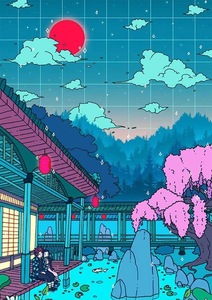 海报千阳光日本动漫帆布墙艺术客厅卧室美学装饰版画