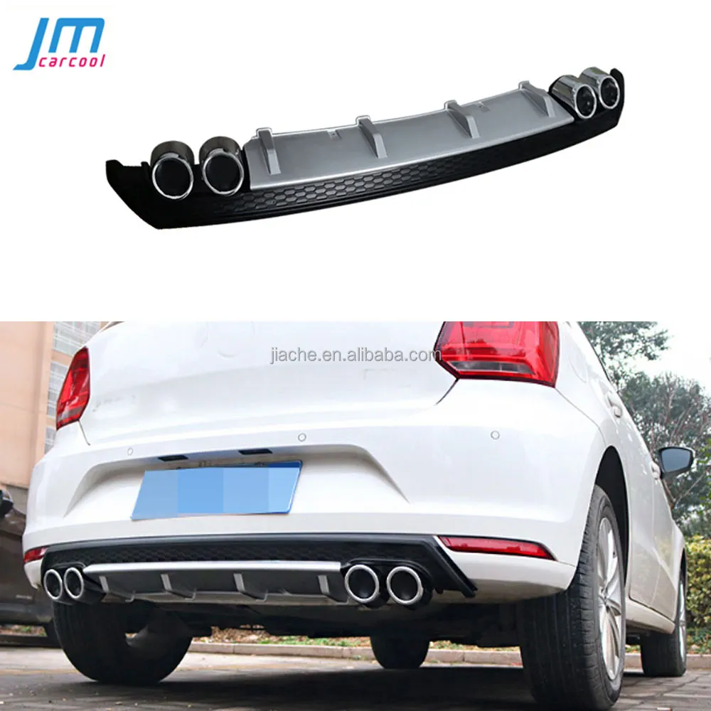 Yüksek Kaliteli PP Arka Dudak difüzör Spoiler Volkswagen VW Polo 2014 2015 2016 Değil GTI için Arka Tampon Koruma