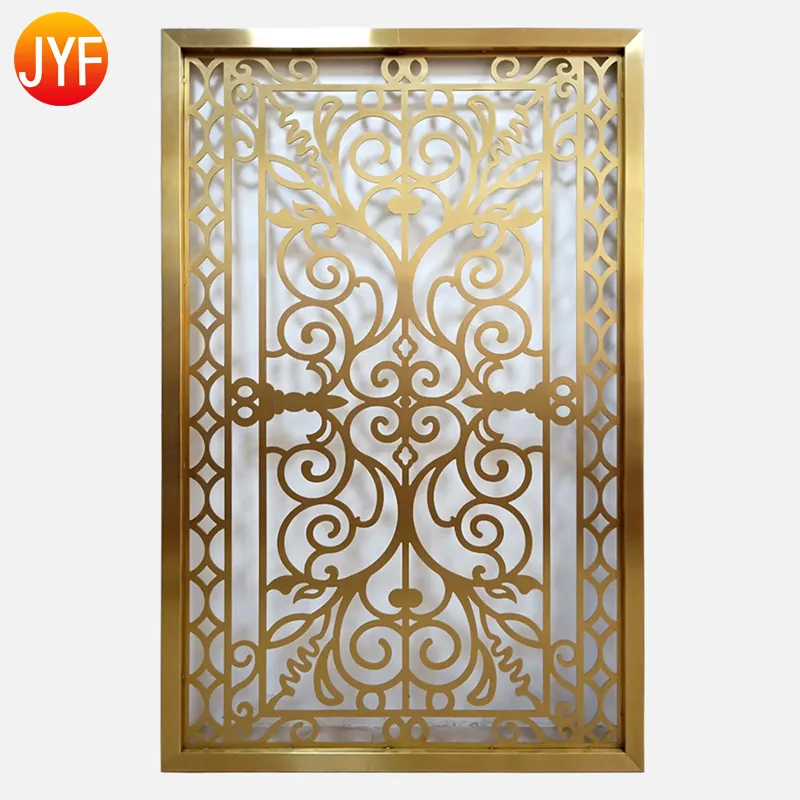 H015 specchio di buona qualità titanio oro acciaio inossidabile metallo divisorio/schermo divisorio per la decorazione dell'hotel Home Office