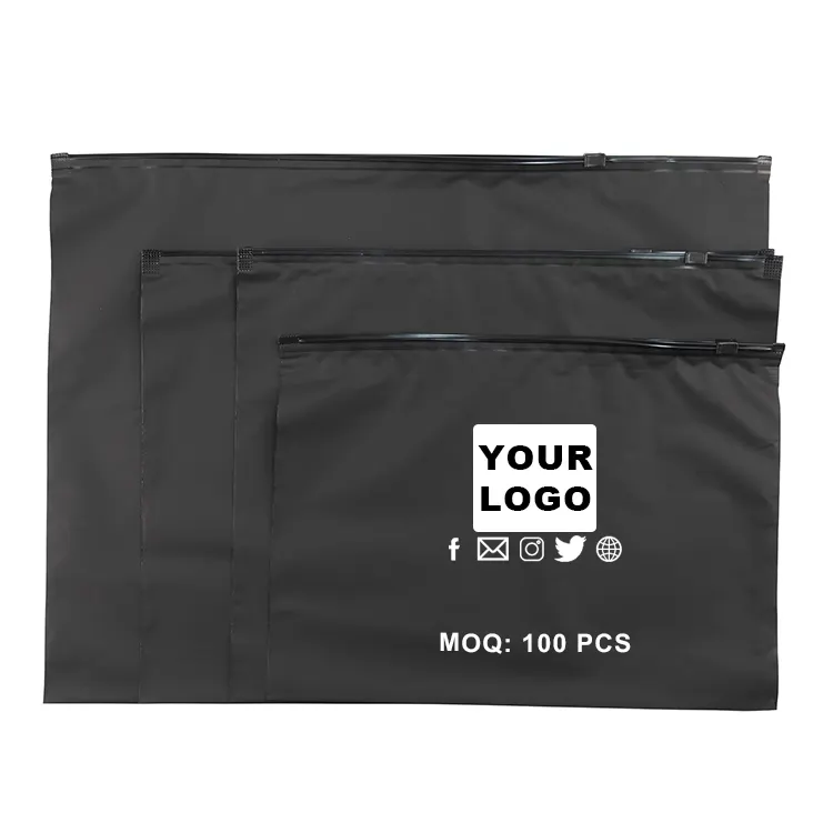 공장 가격 최고의 품질 사용자 정의 젖빛 매트 블랙 의류 지퍼 가방 애 OPP CPE 포장 가방