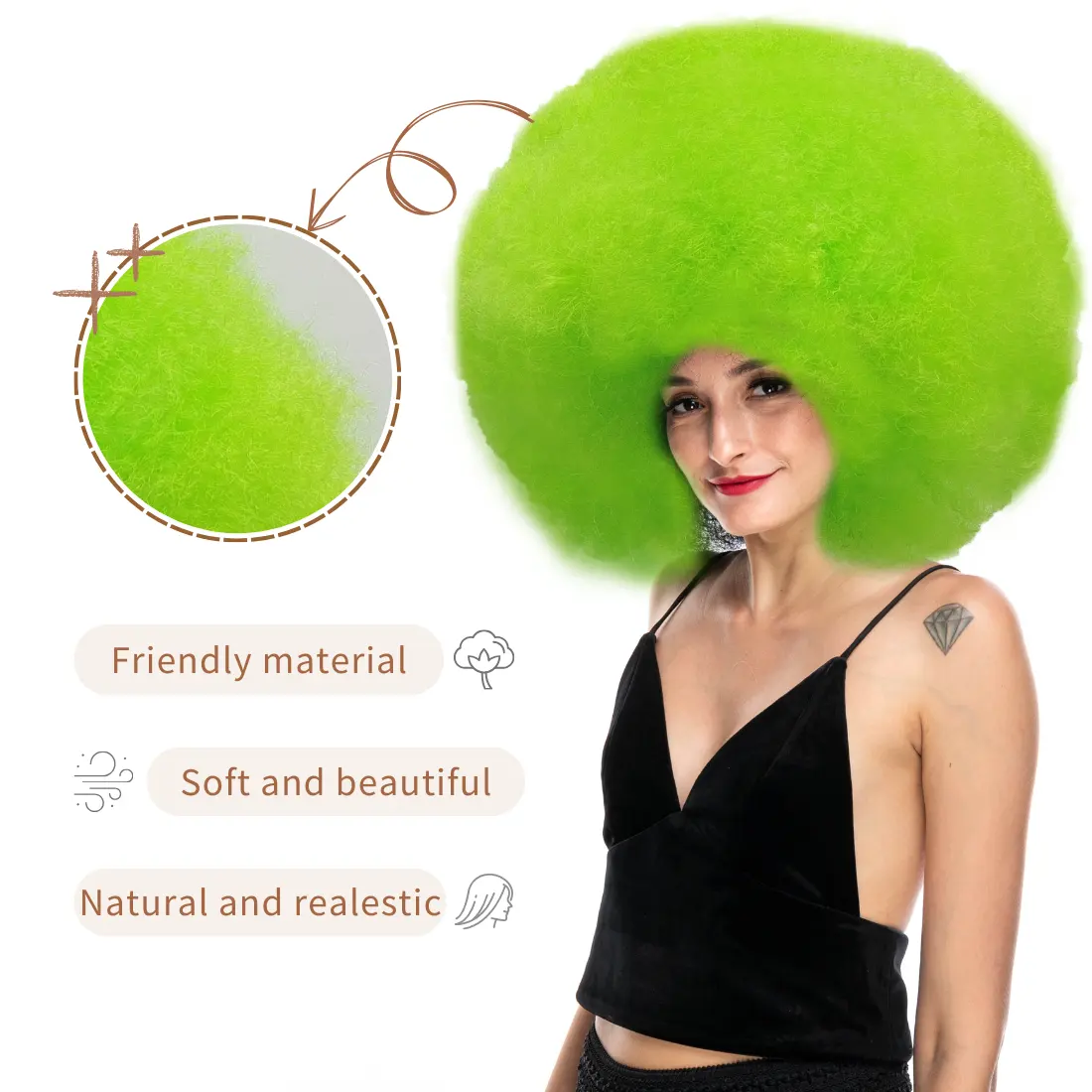 Caldo cosplay pazzo party a buon mercato colorato sintetico afro parrucche brevi cosplay parrucche