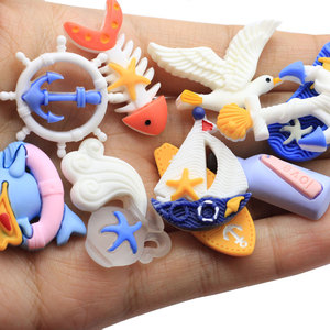 Dễ thương nhựa biển Bãi biển cát động vật rêu thuyền buồm/Neo/Helm/ván lướt sóng/Mòng Biển thu nhỏ flatback DIY Slime DIY Kit - Product Image 3