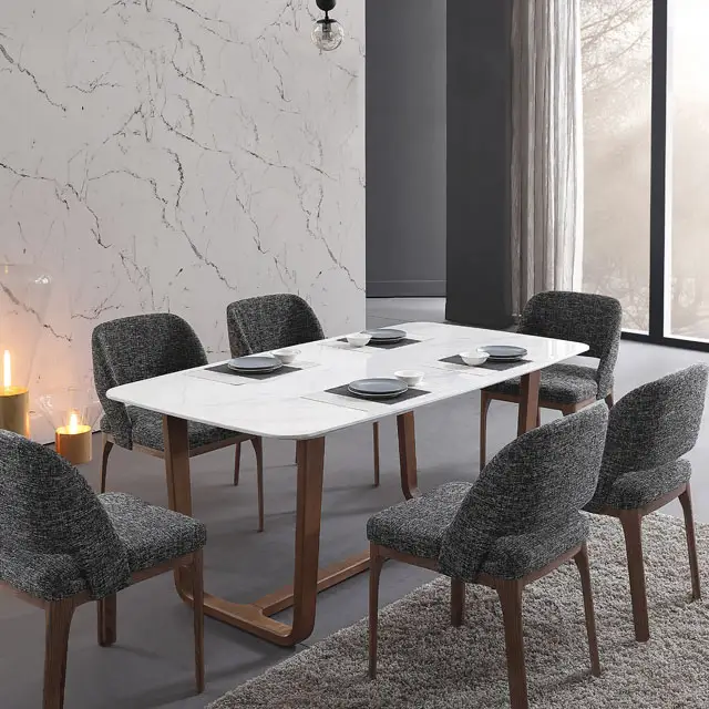 Muebles de comedor de diseño moderno, tapicería de tela escandinava, sillas de comedor, venta al por mayor