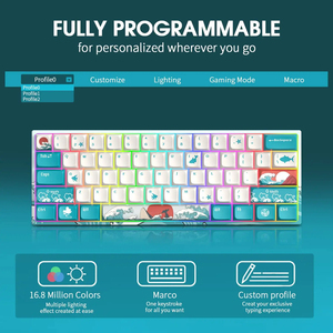 Teclado mecánico RGB con cable 60%, interfaz USB de carga tipo C a la moda, nuevo teclado mecánico RGB inalámbrico para juegos - Product Image 5