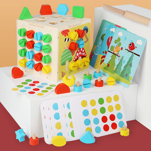 Montessori ilham ahşap vida oyuncaklar çocuklar için eğitim fabrika Matchin için renk S tanıma istihbarat kutusu ile Set - Product Image 5