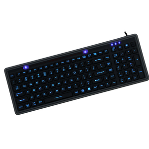 Teclado retroiluminado lavable de silicona con tecla de función