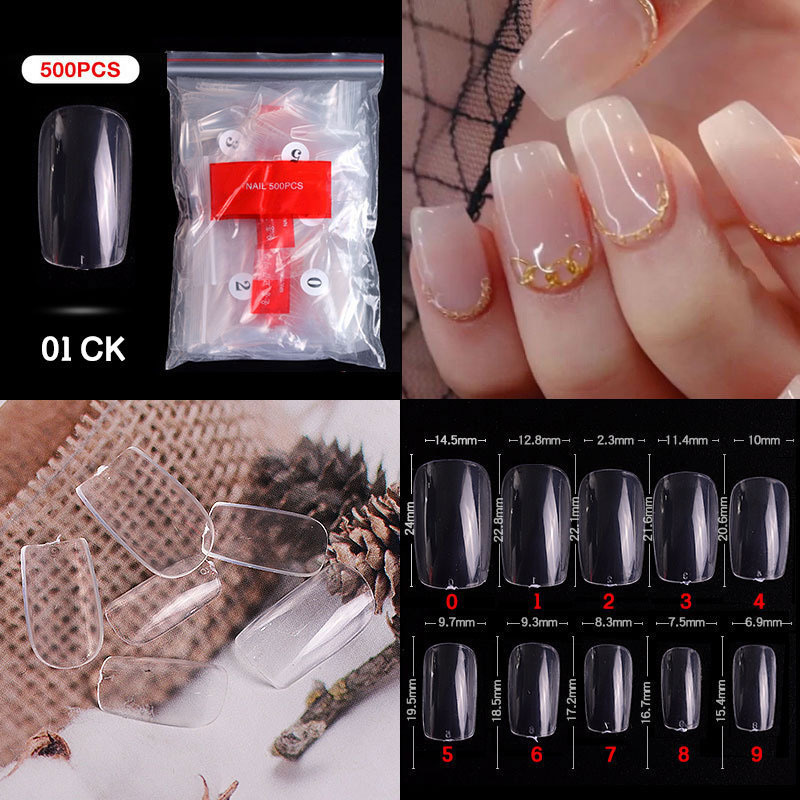 500 pieces in bagged nails 01#transparent color