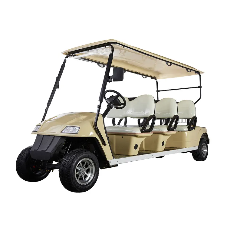 EG atv listrik abu-abu dan mobil golf dioperasikan baterai kereta dorong golf baterai 6 tempat duduk Kereta golf