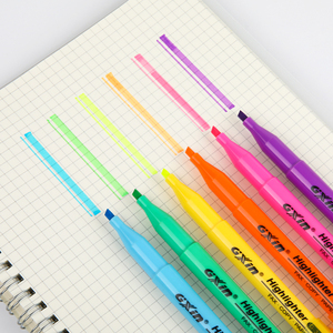 Gxin-Juego de rotuladores personalizados para dibujo de niños, punta de cincel multicolor con clip, rotulador fluorescente - Product Image 3