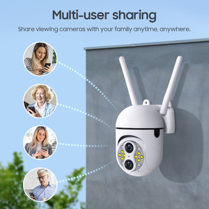 กล้องรักษาความปลอดภัยระบบติดตามอัตโนมัติแบบไร้สาย Wi-Fi 2MP เลนส์คู่ PTZ ขนาดเล็ก - Product Image 3